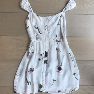 Reformation White Flower Print Dress